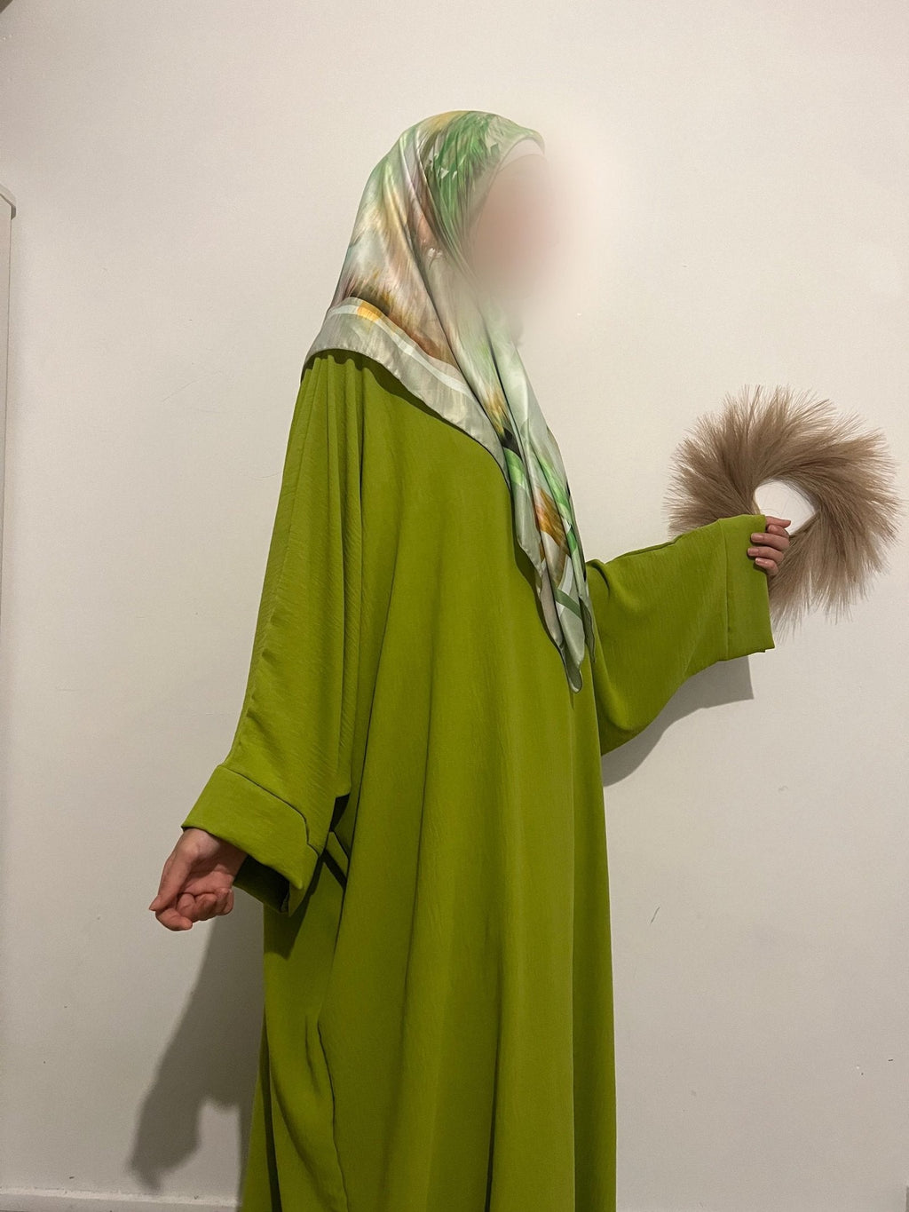 Abaya Firdaws Jazz - vert pomme image