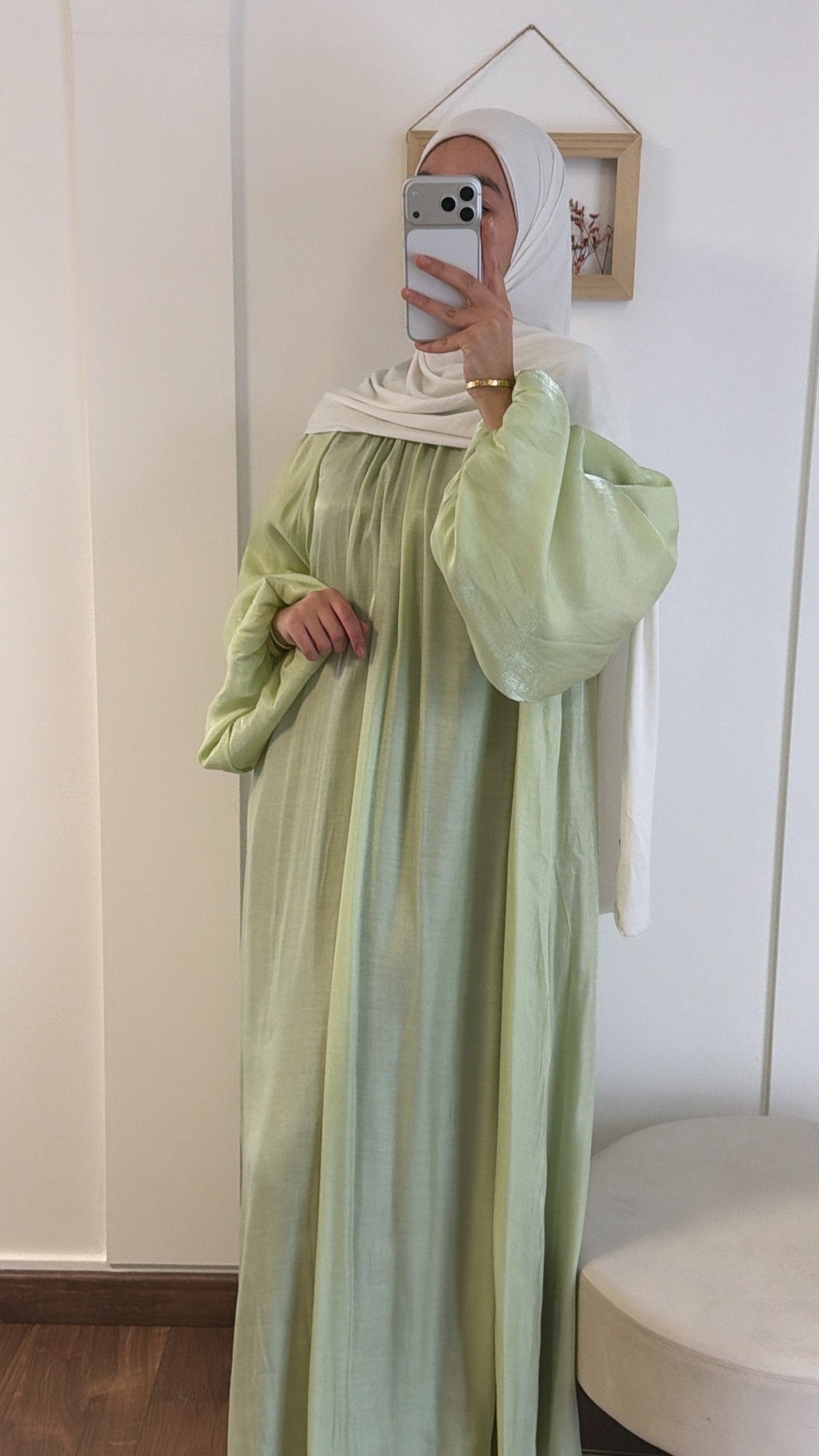 Abaya Liyara - Vert Pastel image