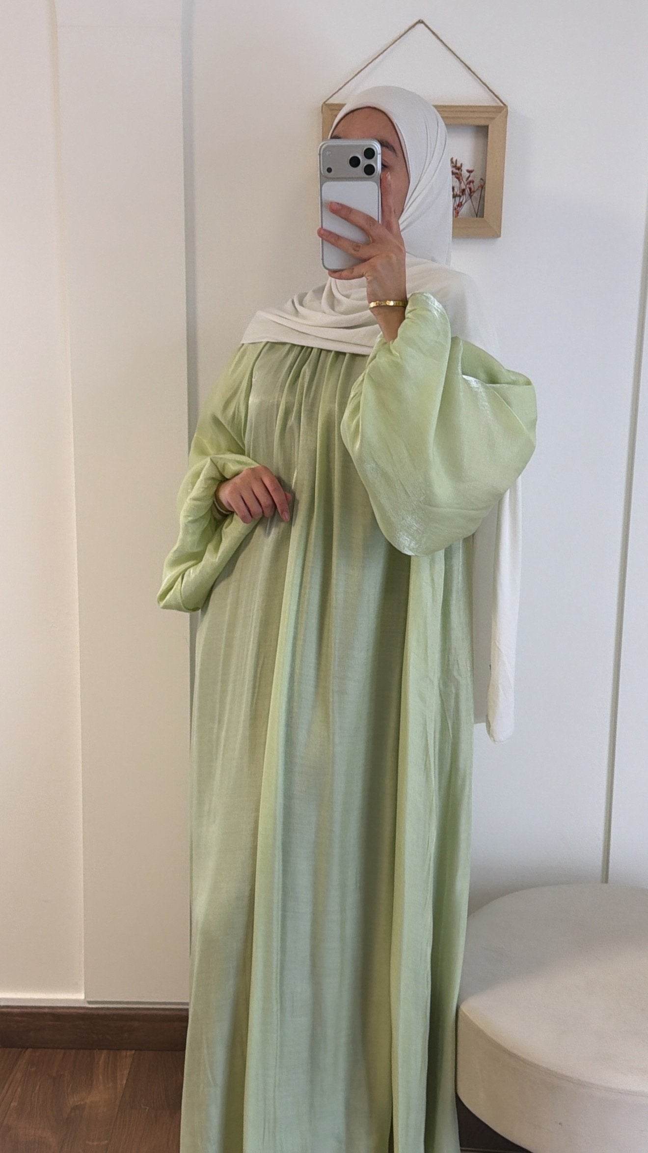 Abaya Liyara - Vert Pastel image