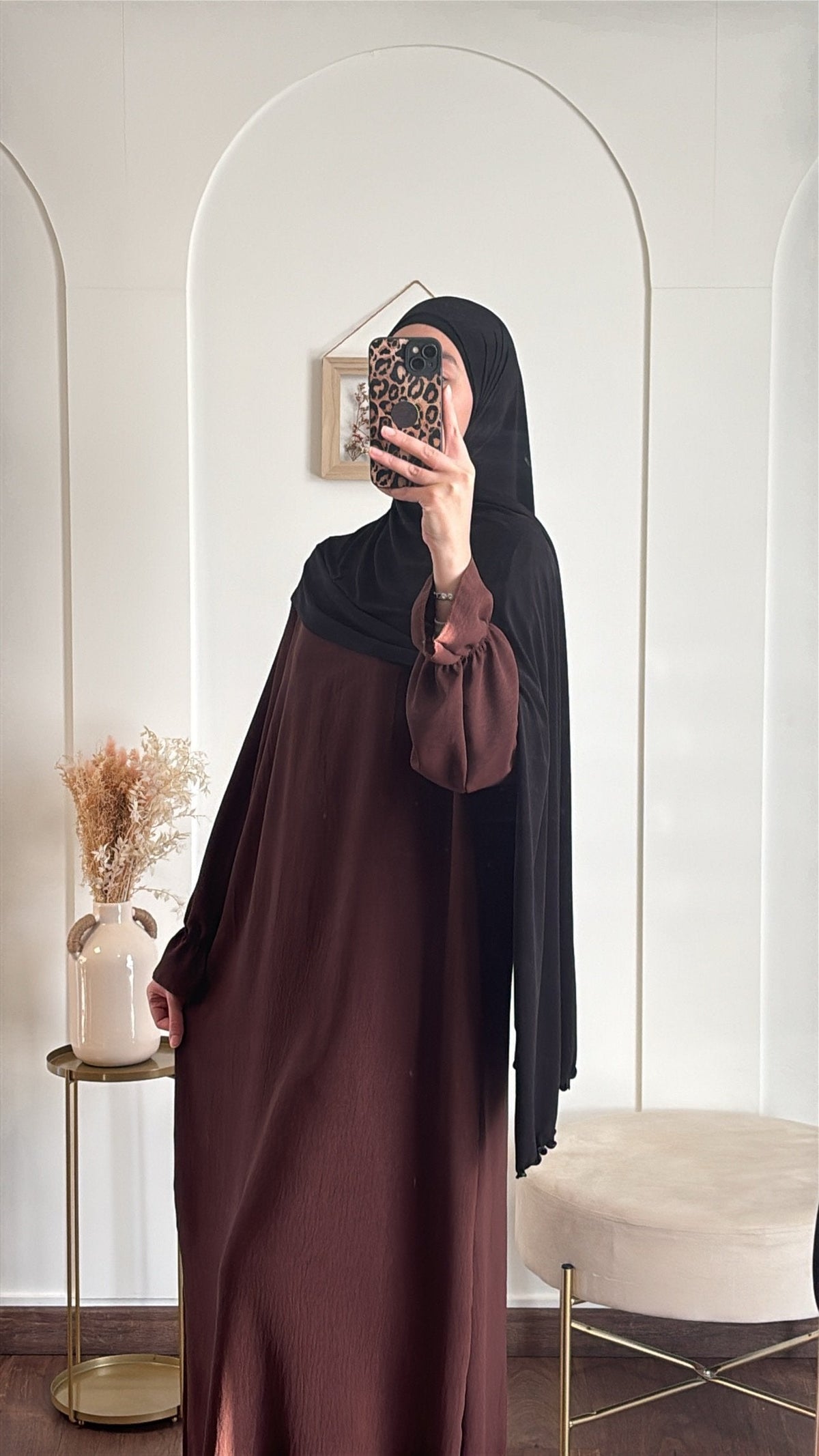 Abaya Jasmine jazz - Marron chocolat image