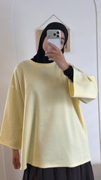 T-shirt structuré - Jaune beurre image