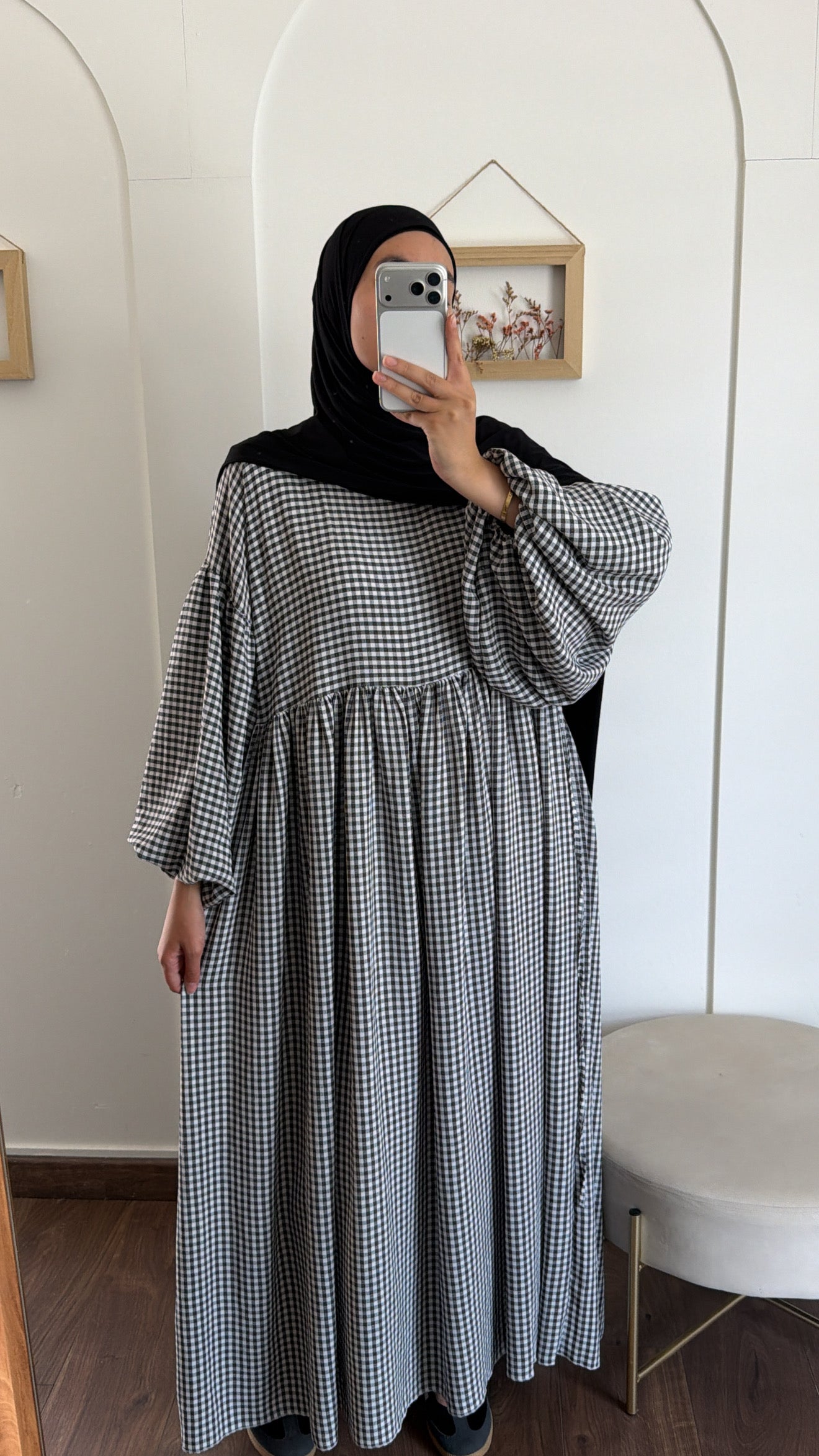 Robe longue vichy