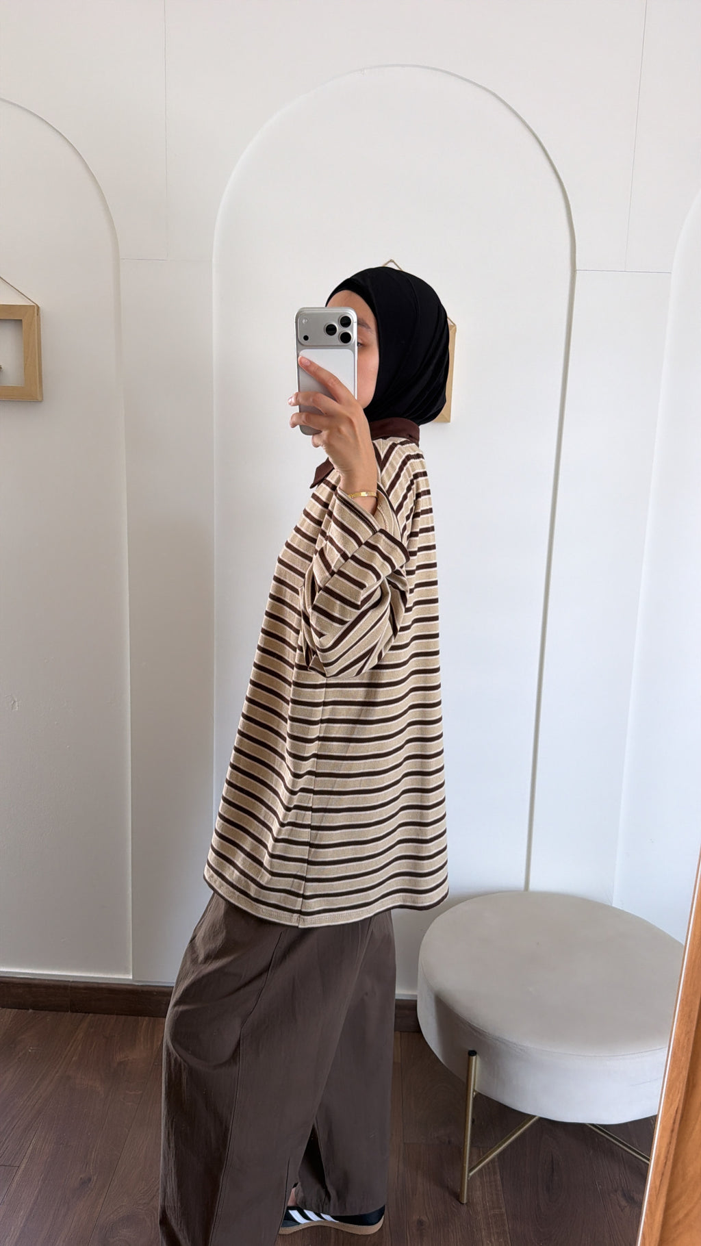 Polo oversize rayé