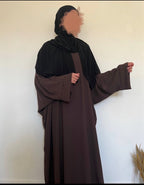Abaya Firdaws Jazz - Marron foncé image