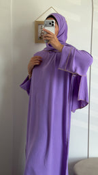 Abaya voile intégré en jazz - lilas image