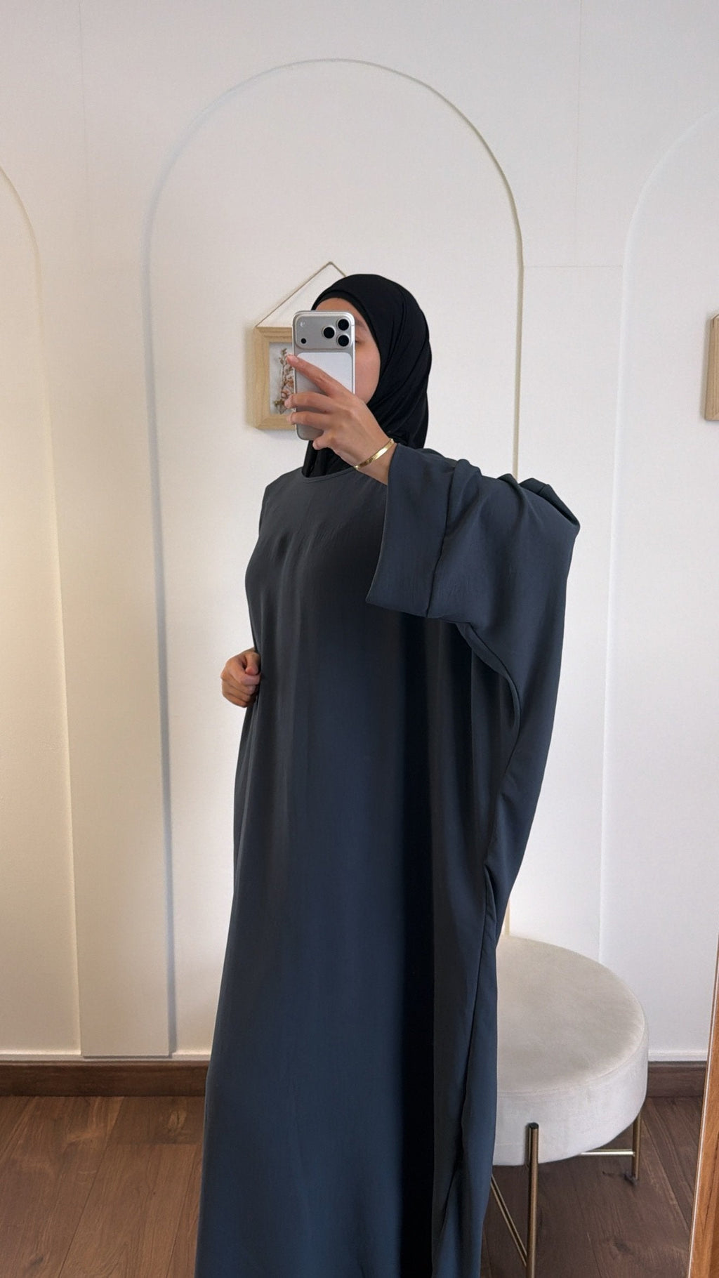Abaya Firdaws jazz - Gris souris image