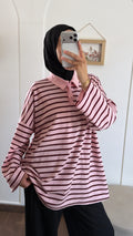 Polo oversize rayé