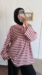 Polo oversize rayé