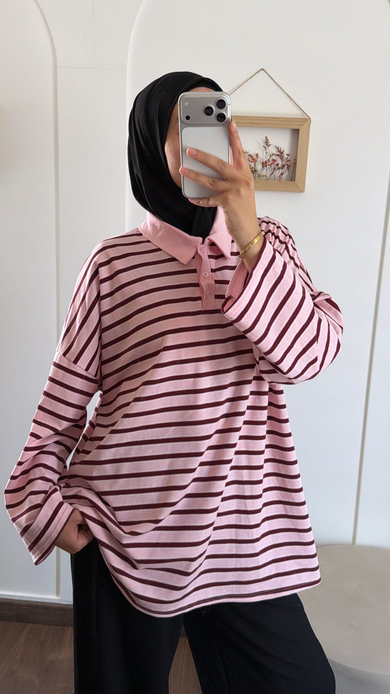 Polo oversize rayé