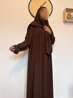 Ensemble Abaya + khimar - Marron foncé image