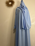 Ensemble Abaya + khimar - Bleu ciel image