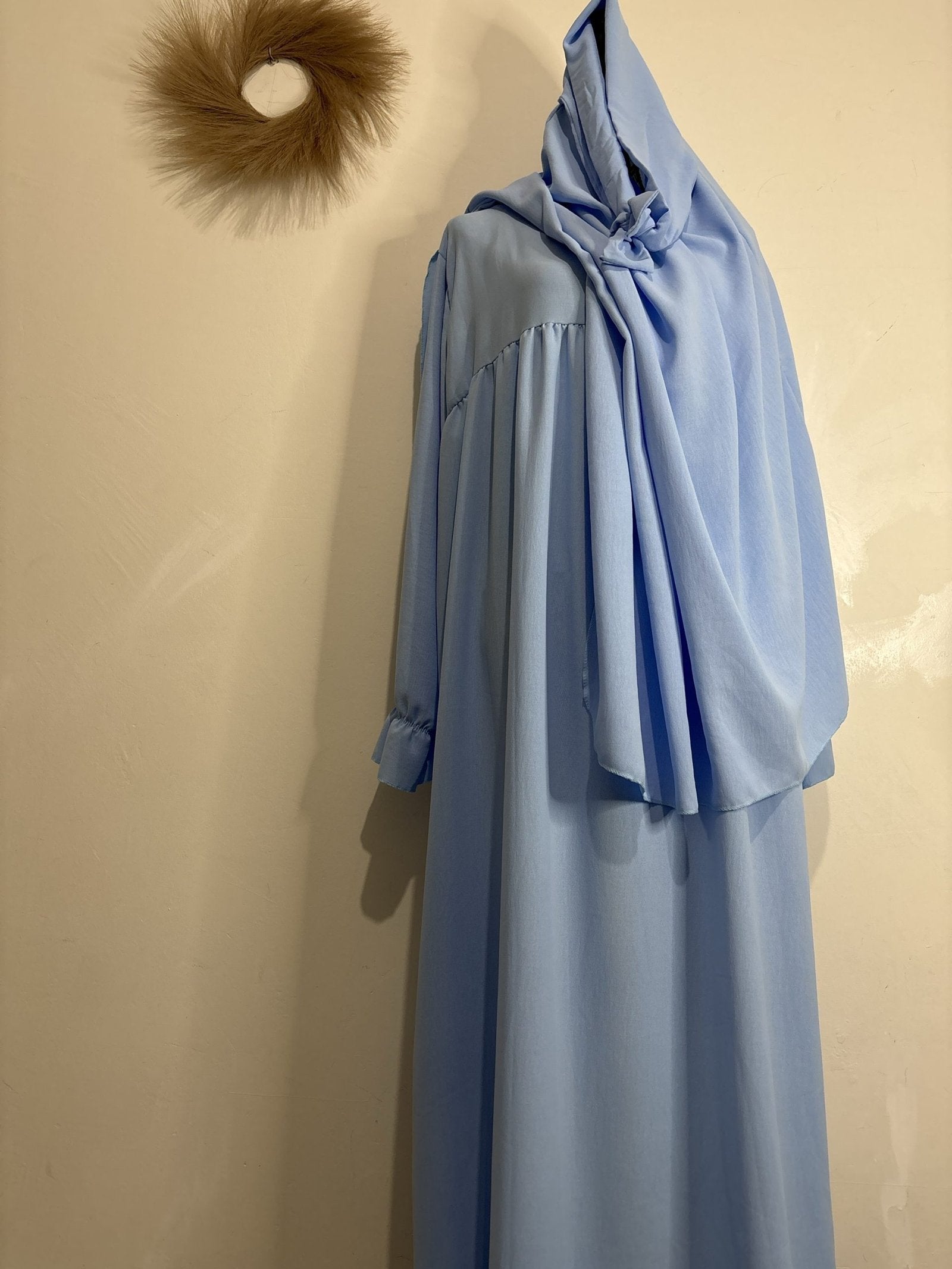 Ensemble Abaya + khimar - Bleu ciel image