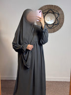 Ensemble Abaya + khimar - Gris souris image