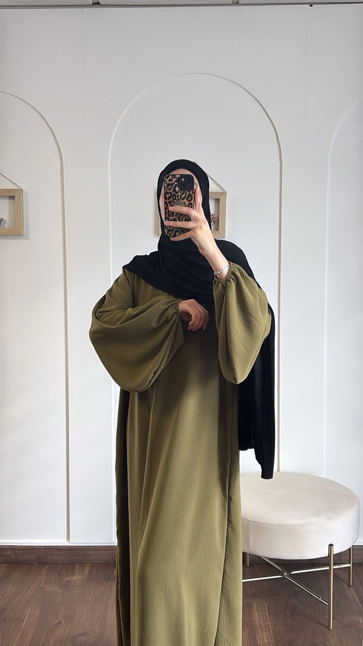 Abaya Nour jazz - vert olive image
